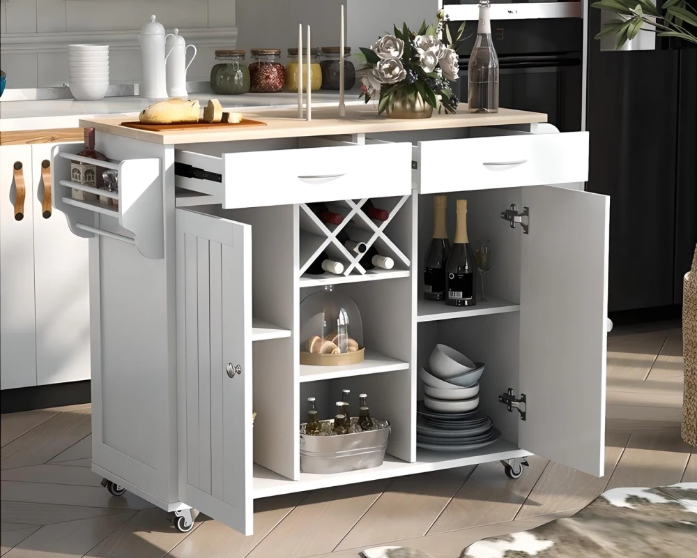 rolling kitchen island cabinet